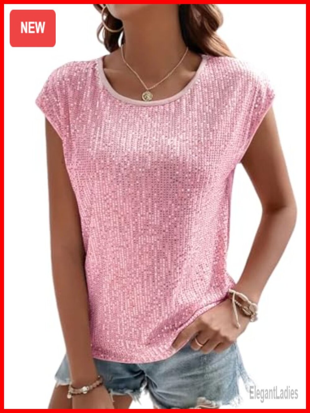 Sequin Sleeveless Sparkly Top Party Concert Shimmer Disco
